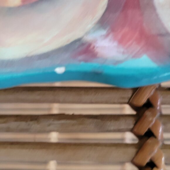 Pottery Harris Cies 2001 Tray 13 1/2'' Modern Abstract Art Studio Signed Flaws - Picture 8 of 11